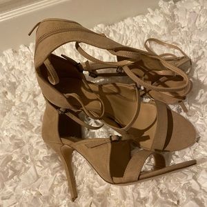 Tan Knee  Strappy Sandal